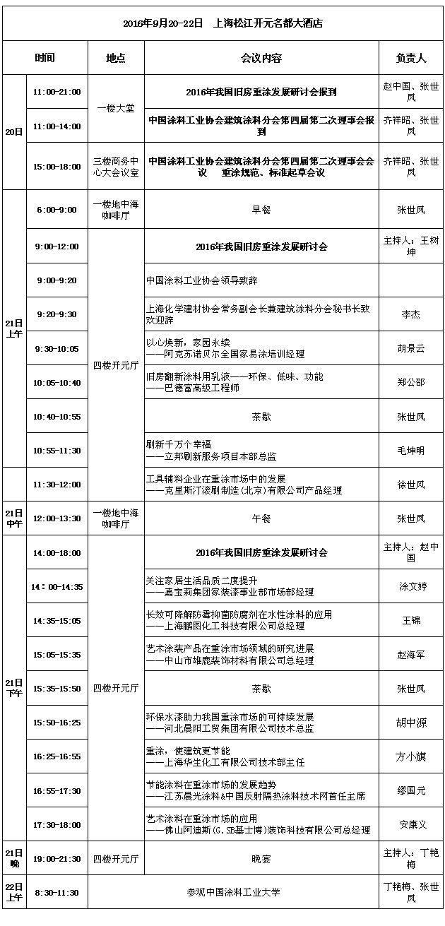 會(huì)議日程